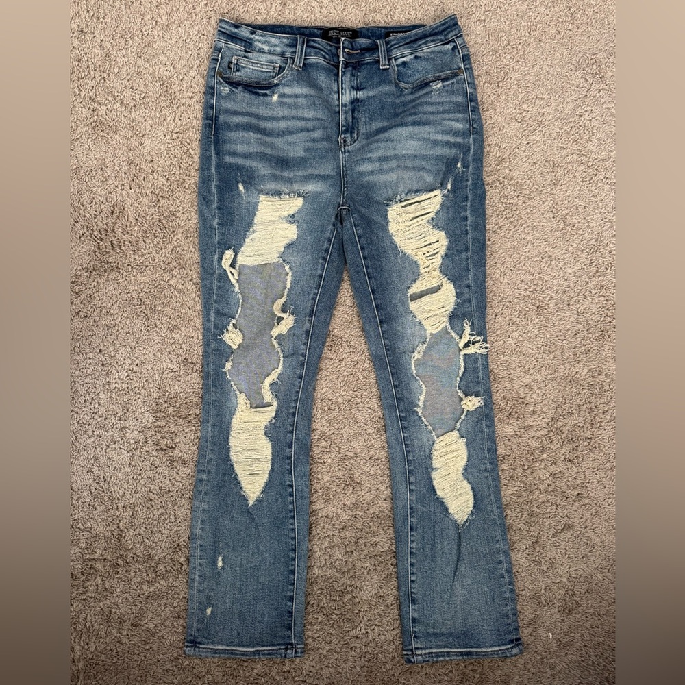 Judy Blue Distressed Blue Women's Jeans